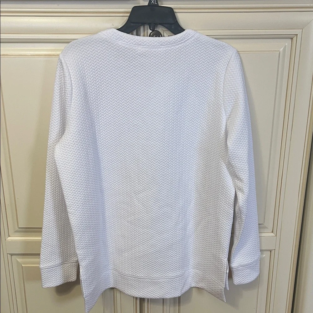 Michael Kors White Textured Lace-Up Top - Picture 5 of 5